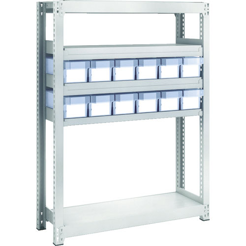 ＴＲＵＳＣＯ　Ｍ２型軽中量棚　Ｈ１２００　樹脂透明引出付　小Ｘ１２＿