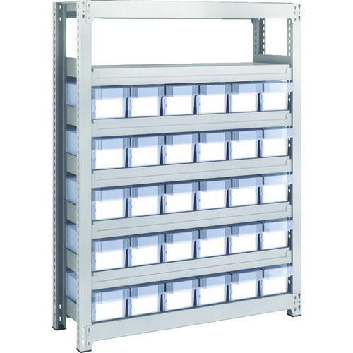 ＴＲＵＳＣＯ　Ｍ２型軽中量棚　Ｈ１２００　樹脂透明引出付　小Ｘ３０＿