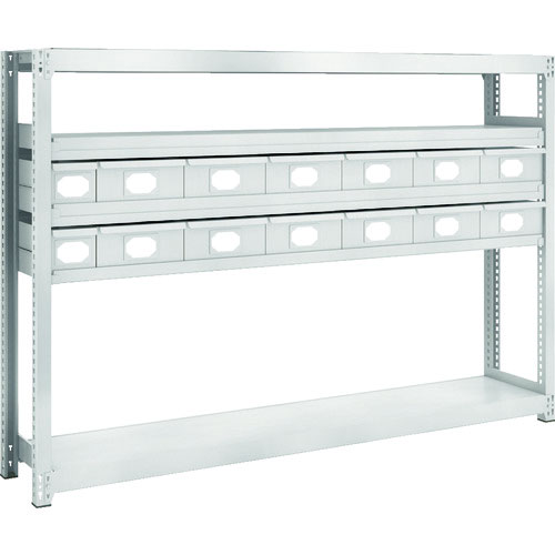 ＴＲＵＳＣＯ　Ｍ２型軽中量棚　Ｈ１２００　スチール引出付　小Ｘ２大Ｘ１２＿