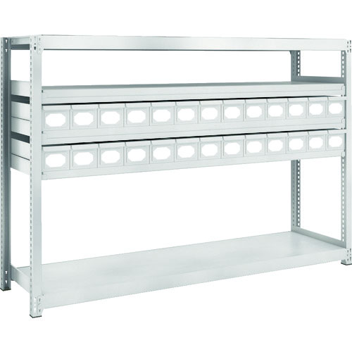 ＴＲＵＳＣＯ　Ｍ２型軽中量棚　Ｈ１２００　スチール引出付　小Ｘ２６＿