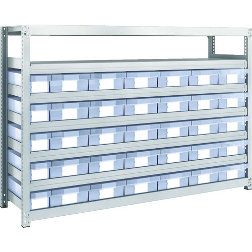 ＴＲＵＳＣＯ　Ｍ２型軽中量棚　Ｈ１２００　樹脂透明引出付　小Ｘ５大Ｘ３０＿