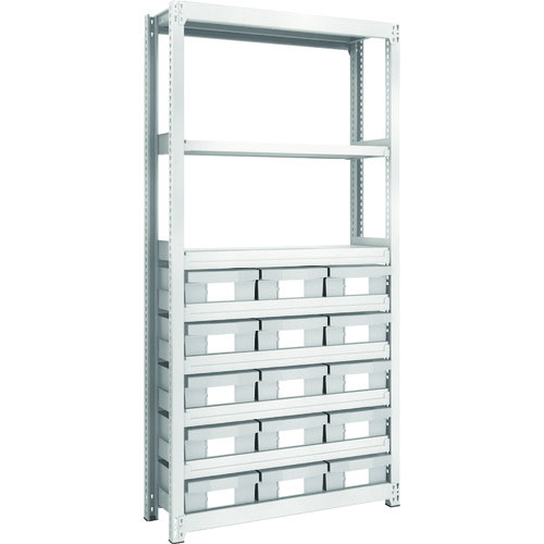 ＴＲＵＳＣＯ　Ｍ２型軽中量棚　Ｈ１８００　樹脂ＮＧ引出付　大Ｘ１５＿