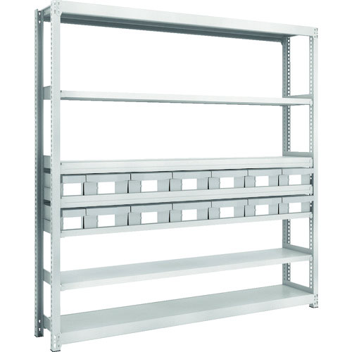 ＴＲＵＳＣＯ　Ｍ２型軽中量棚　Ｈ１８００　樹脂ＮＧ引出付　小Ｘ２大Ｘ１２＿