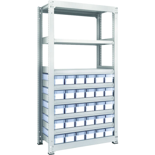 ＴＲＵＳＣＯ　Ｍ３型中量棚　Ｈ１８００　樹脂透明引出付　小Ｘ３０＿