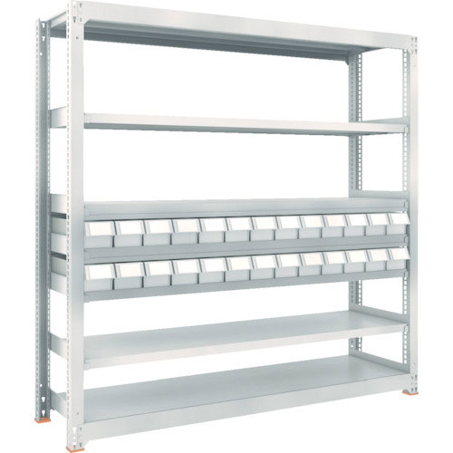 ＴＲＵＳＣＯ　Ｍ３型中量棚　Ｈ１８００　樹脂ＮＧ引出付　小Ｘ２６＿