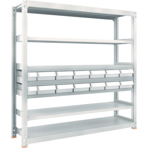 ＴＲＵＳＣＯ　Ｍ３型中量棚　Ｈ１８００　樹脂ＮＧ引出付　小Ｘ２大Ｘ１２＿