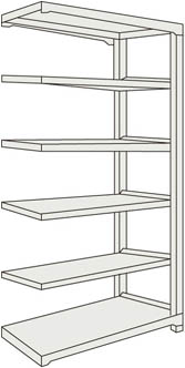 ＴＲＵＳＣＯ　Ｍ３型中量棚　１２００Ｘ９２１ＸＨ２４００　６段　連結　ネオグレー＿