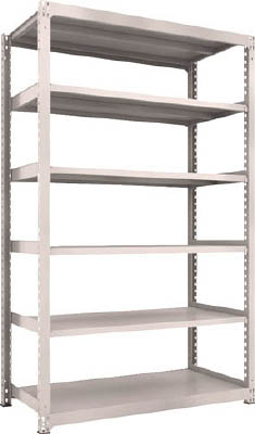 ＴＲＵＳＣＯ　Ｍ３型中量棚　１５００Ｘ７２１ＸＨ２４００　６段　単体　ネオグレー＿