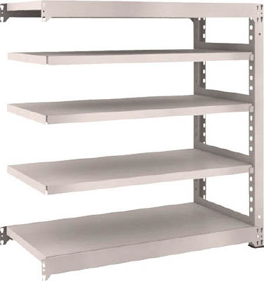 ＴＲＵＳＣＯ　Ｍ５型中量棚　１２００Ｘ５７１ＸＨ１２００　５段　連結　ネオグレー＿