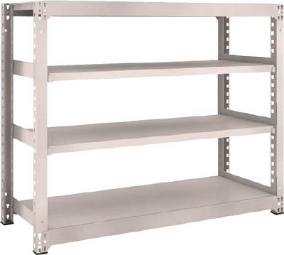 ＴＲＵＳＣＯ　Ｍ５型中量棚　１５００Ｘ５７１ＸＨ１２００　４段　単体　ネオグレー＿