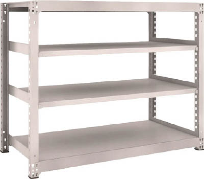 ＴＲＵＳＣＯ　Ｍ５型中量棚　１５００Ｘ７２１ＸＨ１２００　４段　単体　ネオグレー＿