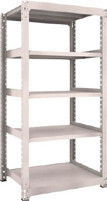 ＴＲＵＳＣＯ　Ｍ５型中量棚　９００Ｘ７２１ＸＨ１８００　５段　単体　ネオグレー＿