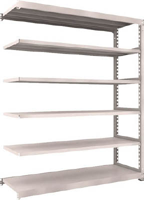 ＴＲＵＳＣＯ　Ｍ５型中量棚　１８００Ｘ５７１ＸＨ２１００　６段　連結　ネオグレー＿