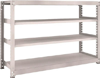 ＴＲＵＳＣＯ　Ｍ５型中量棚　１８００Ｘ５７１ＸＨ１２００　４段　単体　ネオグレー＿