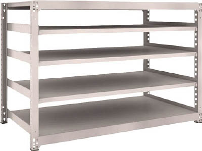 ＴＲＵＳＣＯ　Ｍ５型中量棚　１８００Ｘ９２１ＸＨ１２００　５段　単体　ネオグレー＿