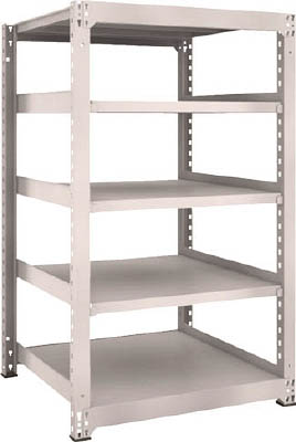 ＴＲＵＳＣＯ　Ｍ５型中量棚　９００Ｘ９２１ＸＨ１５００　５段　単体　ネオグレー＿