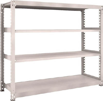 ＴＲＵＳＣＯ　Ｍ５型中量棚　１８００Ｘ５７１ＸＨ１５００　４段　単体　ネオグレー＿