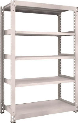 ＴＲＵＳＣＯ　Ｍ５型中量棚　１２００Ｘ５７１ＸＨ１８００　５段　単体　ネオグレー＿