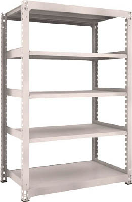 ＴＲＵＳＣＯ　Ｍ５型中量棚　１２００Ｘ７２１ＸＨ１８００　５段　単体　ネオグレー＿