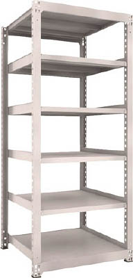 ＴＲＵＳＣＯ　Ｍ５型中量棚　９００Ｘ９２１ＸＨ２１００　６段　単体　ネオグレー＿