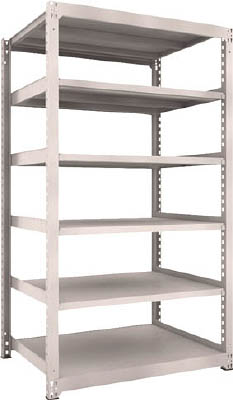 ＴＲＵＳＣＯ　Ｍ５型中量棚　１２００Ｘ９２１ＸＨ２１００　６段　単体　ネオグレー＿
