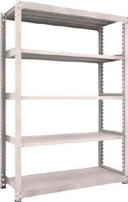 ＴＲＵＳＣＯ　Ｍ５型中量棚　１５００Ｘ５７１ＸＨ２１００　５段　単体　ネオグレー＿