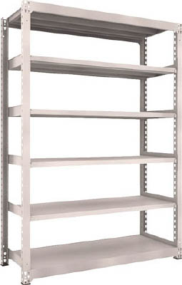 ＴＲＵＳＣＯ　Ｍ５型中量棚　１５００Ｘ５７１ＸＨ２１００　６段　単体　ネオグレー＿