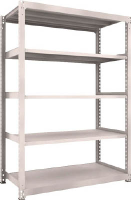 ＴＲＵＳＣＯ　Ｍ５型中量棚　１５００Ｘ７２１ＸＨ２１００　５段　単体　ネオグレー＿