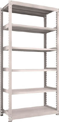 ＴＲＵＳＣＯ　Ｍ５型中量棚　１２００Ｘ５７１ＸＨ２４００　６段　単体　ネオグレー＿
