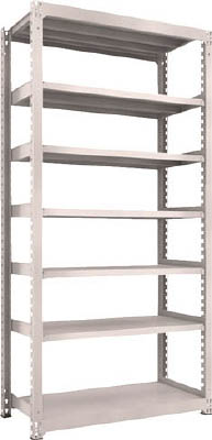 ＴＲＵＳＣＯ　Ｍ５型中量棚　１２００Ｘ５７１ＸＨ２４００　７段　単体　ネオグレー＿