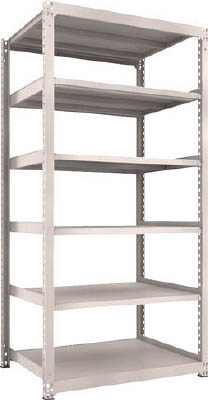 ＴＲＵＳＣＯ　Ｍ５型中量棚　１２００Ｘ９２１ＸＨ２４００　６段　単体　ネオグレー＿