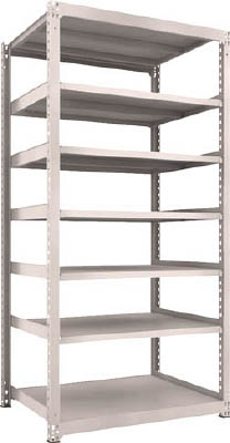 ＴＲＵＳＣＯ　Ｍ５型中量棚　１２００Ｘ９２１ＸＨ２４００　７段　単体　ネオグレー＿