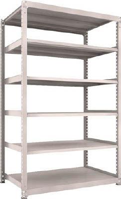 ＴＲＵＳＣＯ　Ｍ５型中量棚　１５００Ｘ９２１ＸＨ２４００　６段　単体　ネオグレー＿