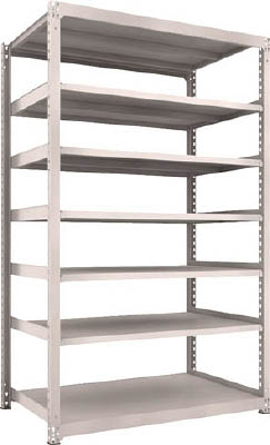 ＴＲＵＳＣＯ　Ｍ５型中量棚　１５００Ｘ９２１ＸＨ２４００　７段　単体　ネオグレー＿