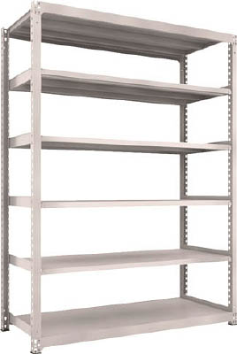 ＴＲＵＳＣＯ　Ｍ５型中量棚　１８００Ｘ７２１ＸＨ２４００　６段　単体　ネオグレー＿