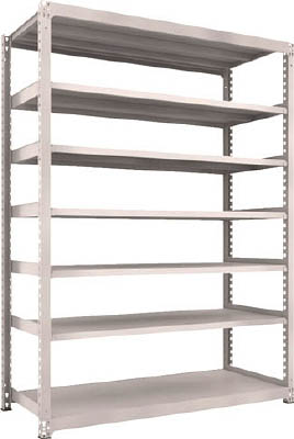 ＴＲＵＳＣＯ　Ｍ５型中量棚　１８００Ｘ７２１ＸＨ２４００　７段　単体　ネオグレー＿