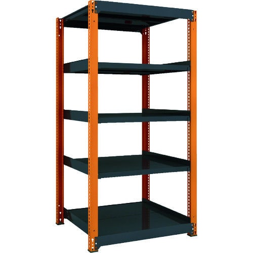 ＴＲＵＳＣＯ　ＴＭ３型中量棚　９００Ｘ９２１Ｘ１８００　５段　単体　黒＿