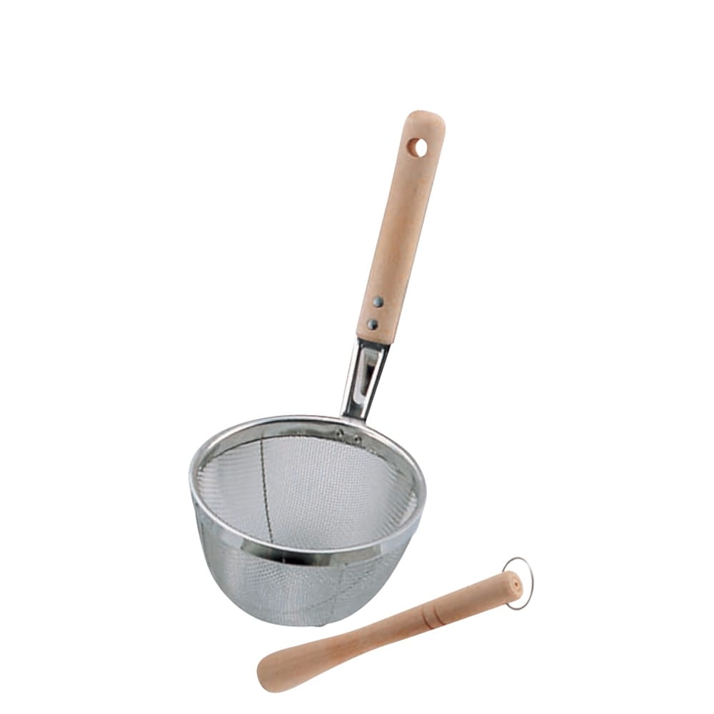 １８－８ステンレス　木柄味噌こし　大