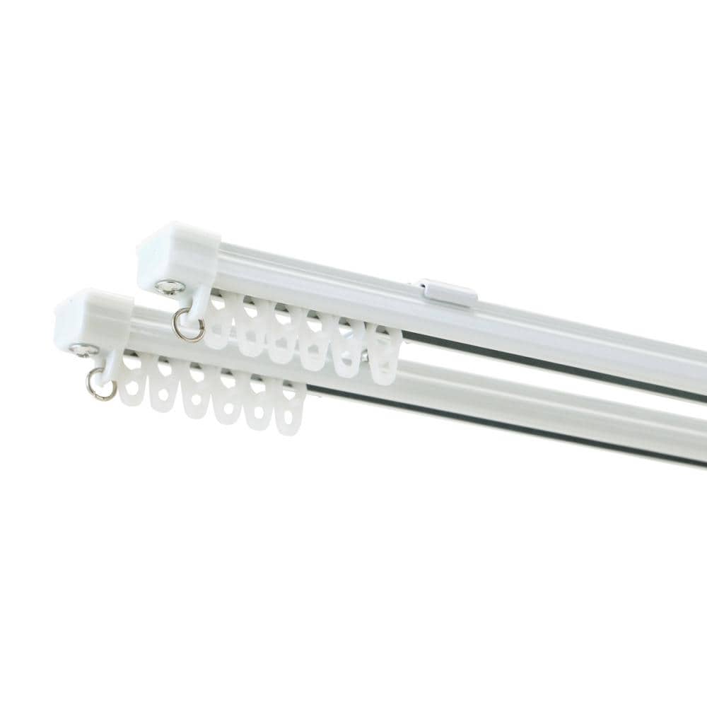 フルネス　定尺角型カーテンレール　ホワイト　１．８２ｍ　ダブル