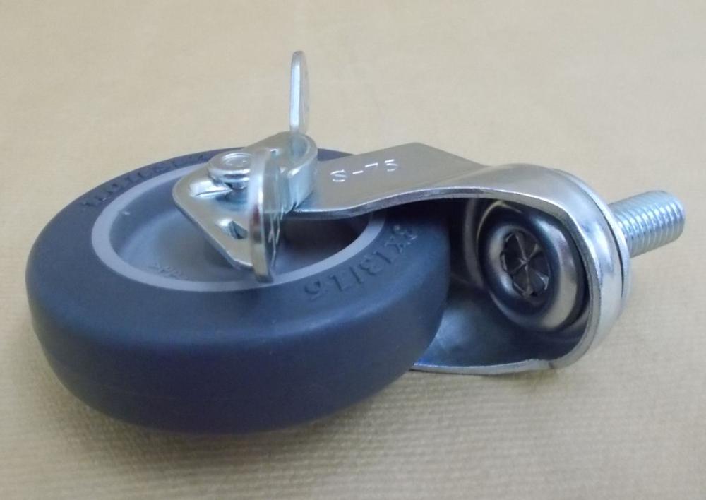 ナンシン　一般キャスター　車輪径７５ｍｍ　エラストマー　ねじ込み式　ストッパー付　ＳＥＬ－７５ＴＰＳ－１