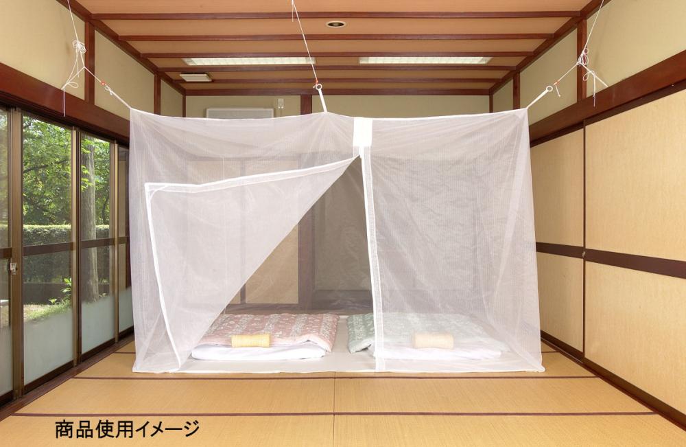 ムカデ対策用蚊帳　底生地あり　ホワイト　８畳用　２５０×３５０×高さ１９０ｃｍ