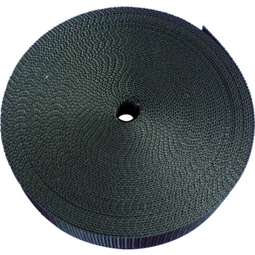 ＴＲＵＳＣＯ　ナイロン平ベルト　１．２ｔ×２５ｍｍ×１０ｍ　黒　＿