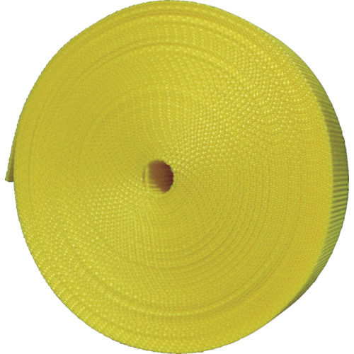 ＴＲＵＳＣＯ　ナイロン平ベルト　１．２ｔ×２５ｍｍ×１０ｍ　黄色　＿