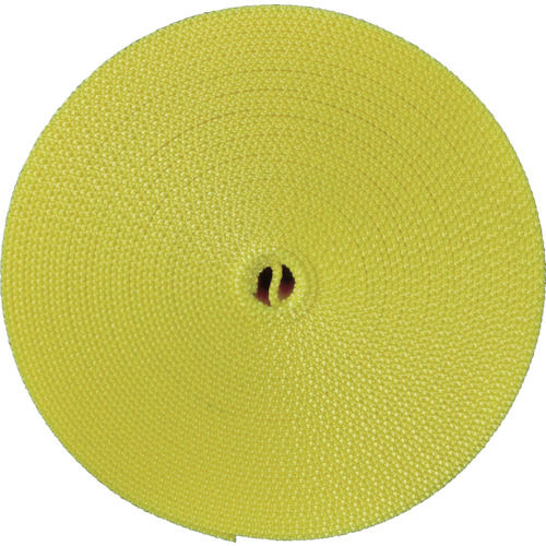 ＴＲＵＳＣＯ　ナイロン平ベルト　１．６ｔ×３０ｍｍ×１０ｍ　黄色　＿