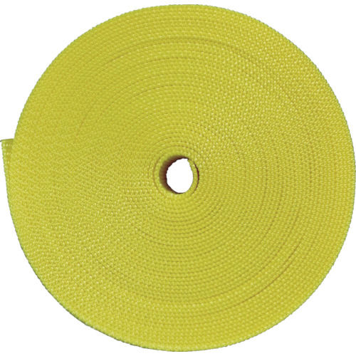 ＴＲＵＳＣＯ　ナイロン平ベルト　１．６ｔ×３８ｍｍ×１０ｍ　黄色　＿