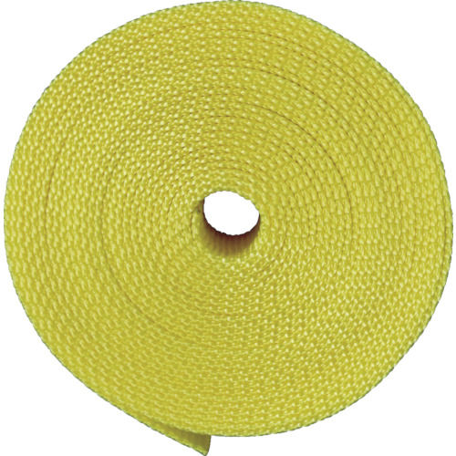 ＴＲＵＳＣＯ　ナイロン平ベルト　１．６ｔ×３８ｍｍ×５ｍ　黄色　＿