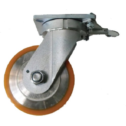 ヨドノ　超重量用高硬度ウレタン自在車旋回ロック付　１５００ｋｇ用　＿