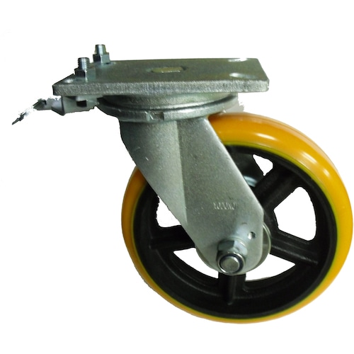 ヨドノ　重量用高硬度ウレタン自在車２５０ファイ旋回ロック付　＿