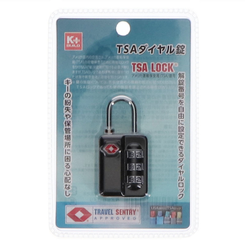 Ｋ＋ＢＵＩＬＤ　ＴＳＡダイヤル錠　ブラック　Ｋ－２１００９