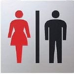 光　ステンレスサイン男女マーク７０×７０×０．８ｍｍ＿